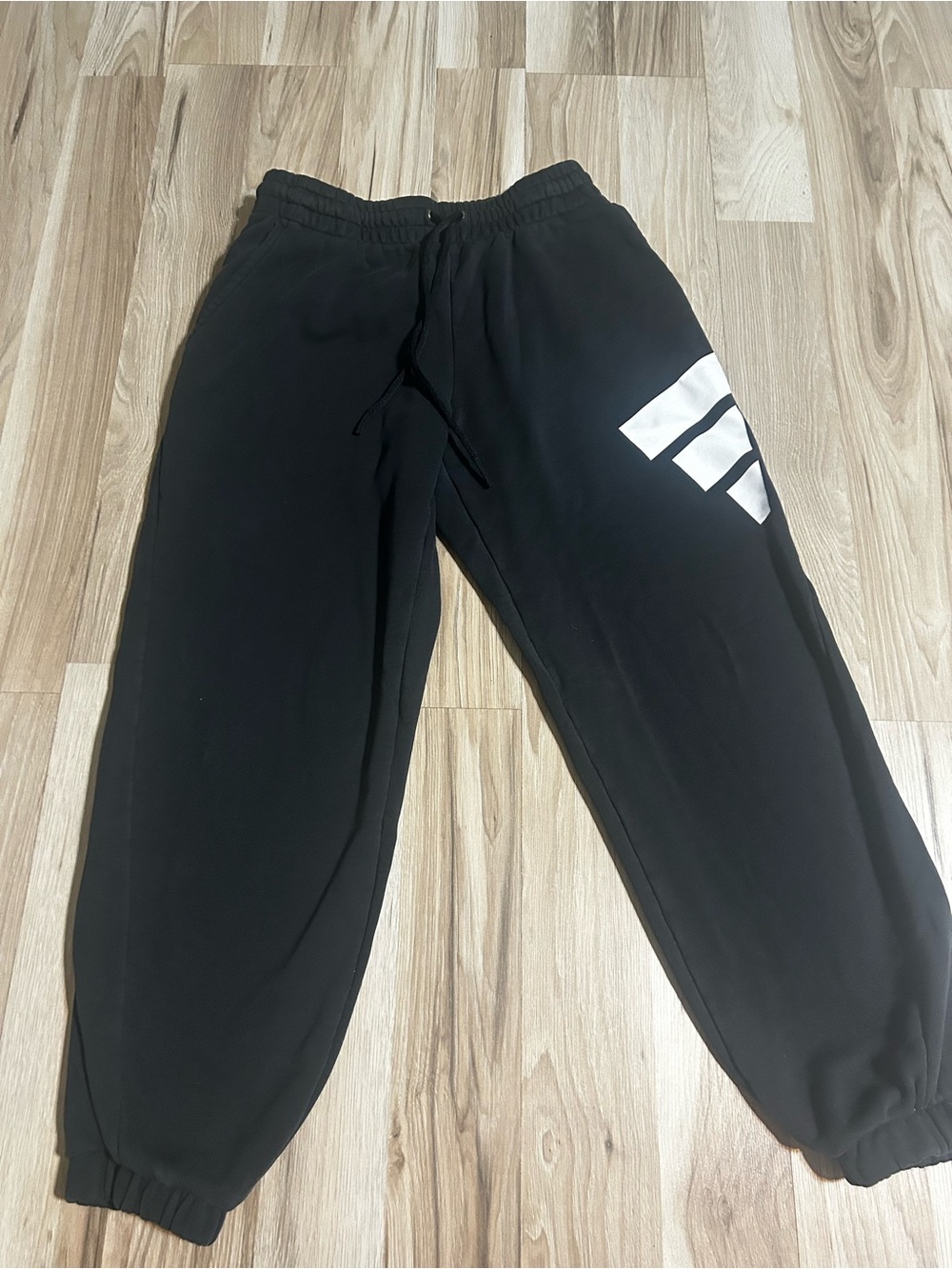 adidas Black Jogger Sweatpants with White Logo Detail